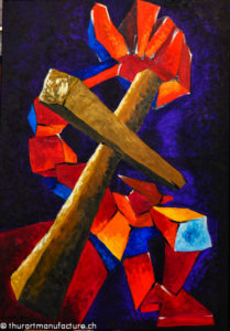 Macht und Ohnmacht des Kreuzes, Oelbild auf Leinwand, Christoph Thür