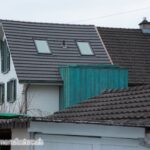 Gaube und Nasszellenkubus – blaugrün patiniert, Einfamilienhaus Effretikon