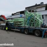 Transport der Dachkonstruktion von Rüti nach Brugg, Wolkenpavillon